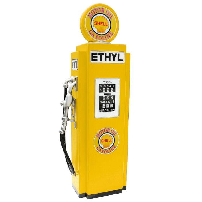 Retro Tankstelle Gelb als Schrank verkleinert Aufbewahrung