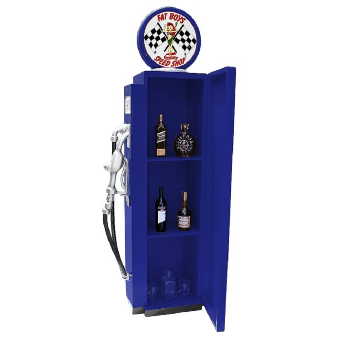 Route 66 Tankstelle Blau als Schrank verkleinert Aufbewahrung