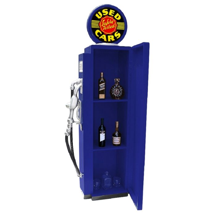 Retro Zapfsäule Blau als Schrank verkleinert Aufbewahrung