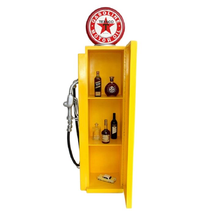 Vintage Zapfsäule Gelb Rot als Schrank verkleinert Aufbewahrung