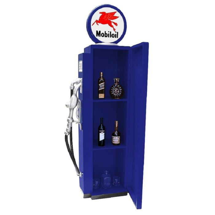Oldschool Zapfsäule Blau als Schrank verkleinert Aufbewahrung