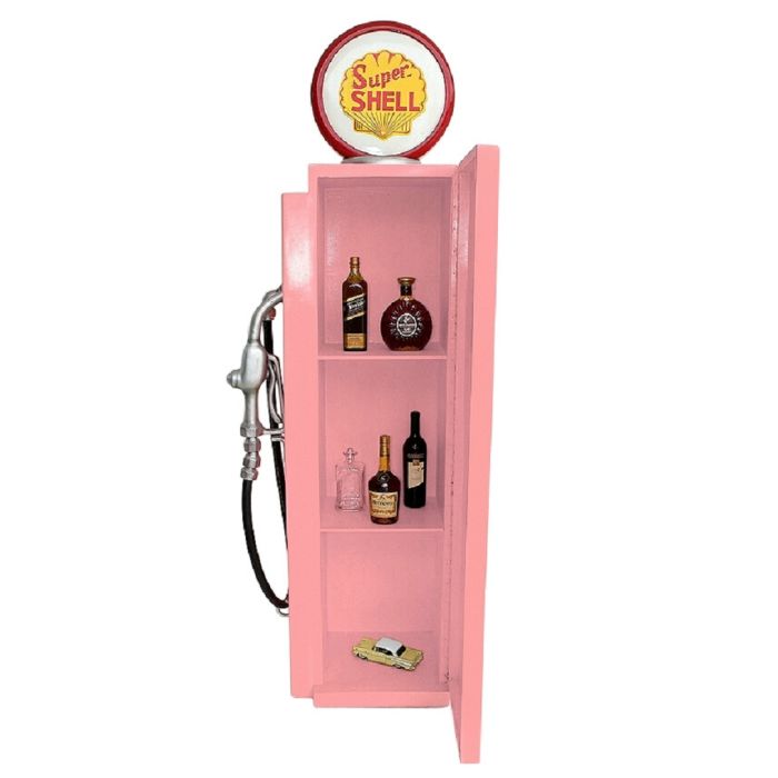Retro Zapfsäule Rosa Rot als Schrank verkleinert Aufbewahrung
