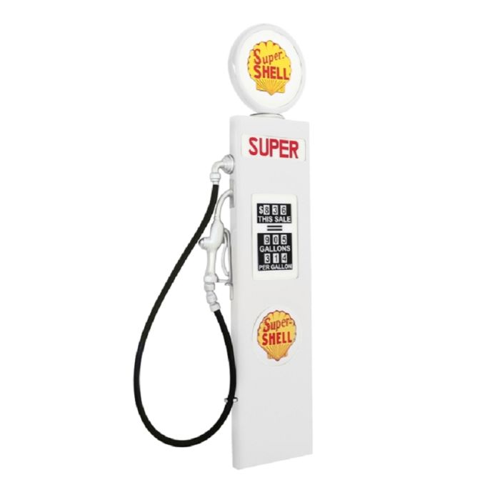 Retro Zapfsäule Weiß als Wanddeko verkleinert Dekorationsfigur