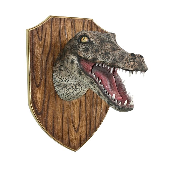 Alligatorkopf auf Holz lebensgroß Dekoköpfe & Büsten