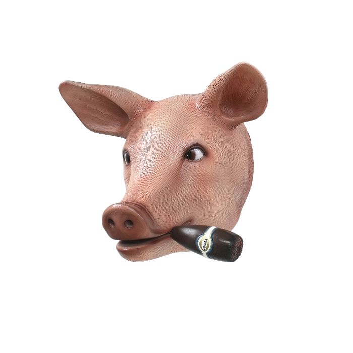 Schweinekopf mit Zigarre lebensgroß Dekoköpfe & Büsten
