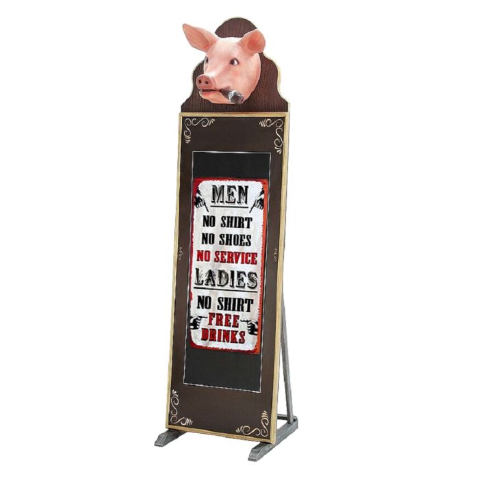 Schweinekopf mit Zigarre Angebotstafel lebensgroß Dekoköpfe & Büsten