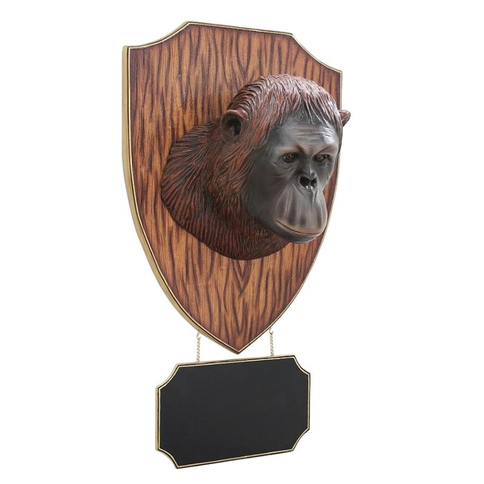 Orangutankopf mit Angebotsschild lebensgroß Dekoköpfe & Büsten