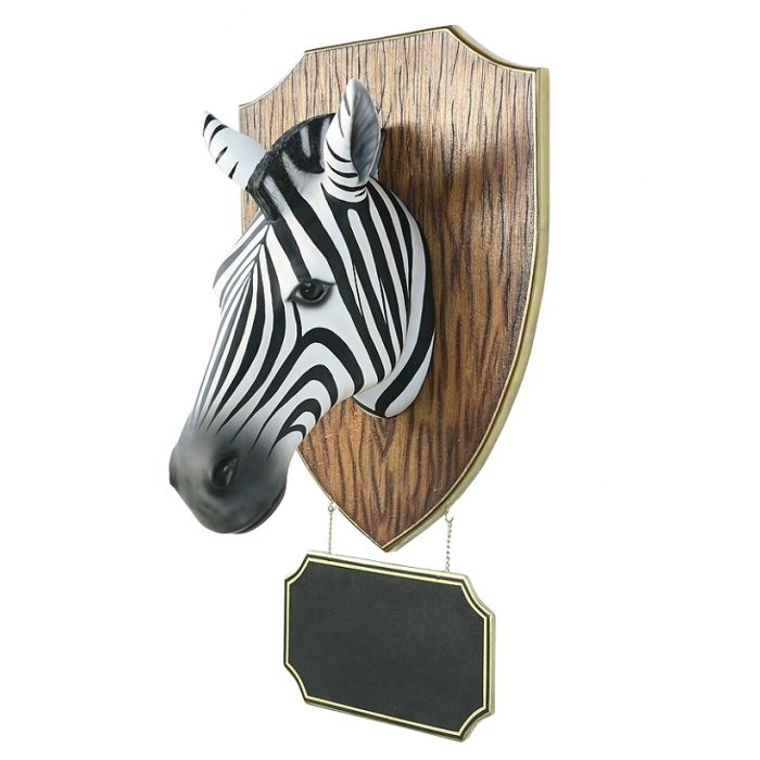 Zebrakopf mit Angebotsschild lebensgroß Dekoköpfe & Büsten