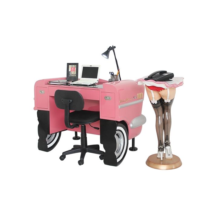 Schreibtisch Chevy Rosa  verkleinert Tisch