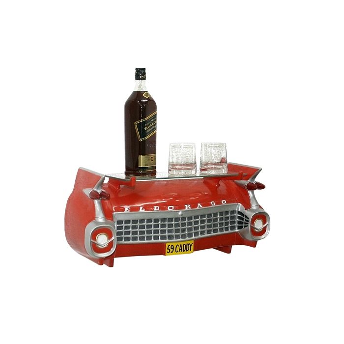 Wandkonsole Daddy Car Rot mit Glasplatte verkleinert Tisch