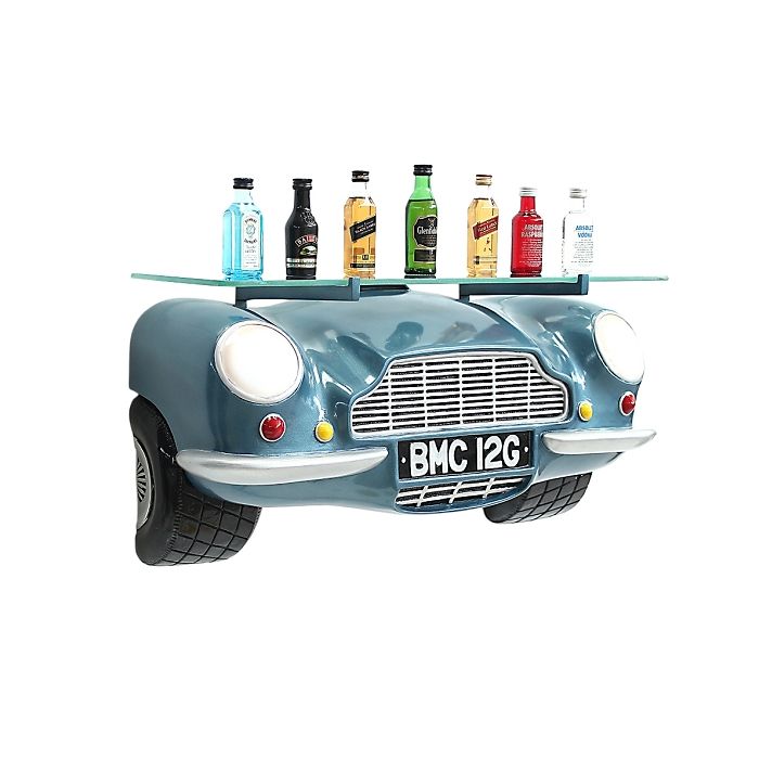 Wandregal Aston Martin mit Glasplatte verkleinert Tisch