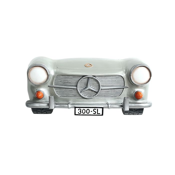 Wanddeko Mercedes Benz Silber verkleinert Dekorationsfigur