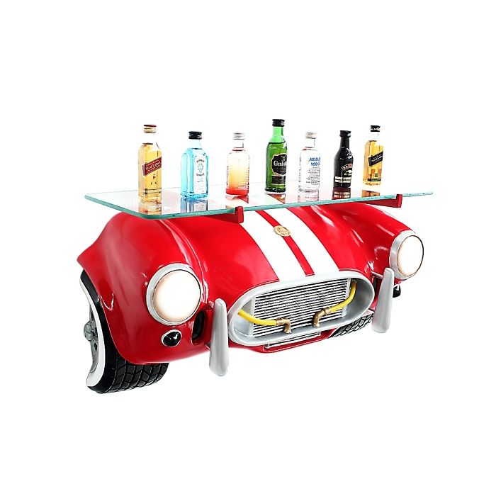 Wandregal Shelby Cobra mit Glasplatte verkleinert Tisch