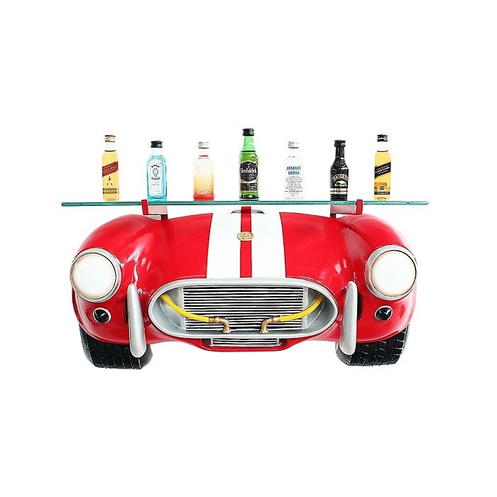 Wandregal Shelby Cobra mit Glasplatte verkleinert Tisch