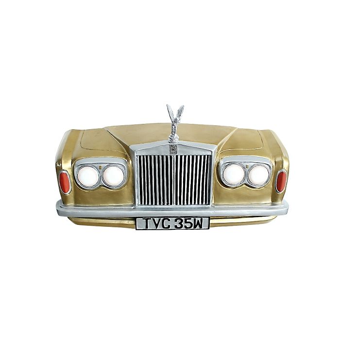 Wanddeko Rolls Royce Gold groß verkleinert Dekorationsfigur
