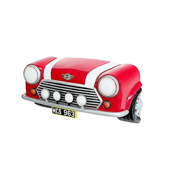 Wanddeko Mini Cooper Rot verkleinert Dekorationsfigur