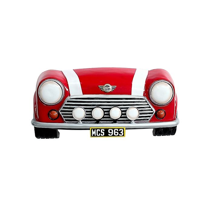 Wanddeko Mini Cooper Rot verkleinert Dekorationsfigur