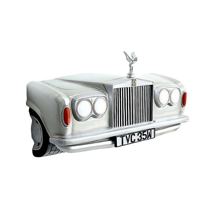Wanddeko Rolls Royce Silber verkleinert Dekorationsfigur