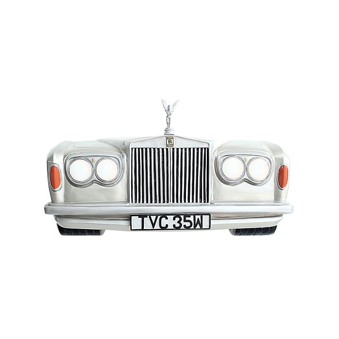 Wanddeko Rolls Royce Silber verkleinert Dekorationsfigur