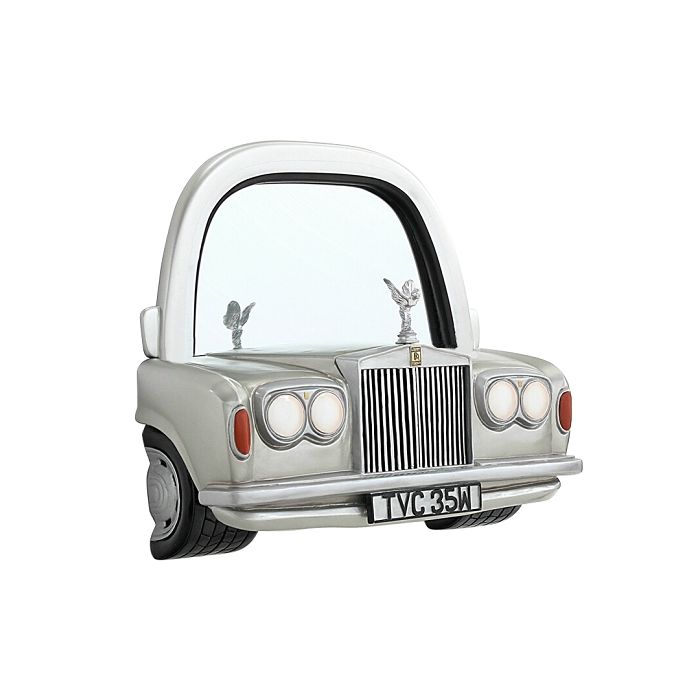 Spiegel Rolls Royce Silber mit Regal mit Emblem verkleinert Spiegel