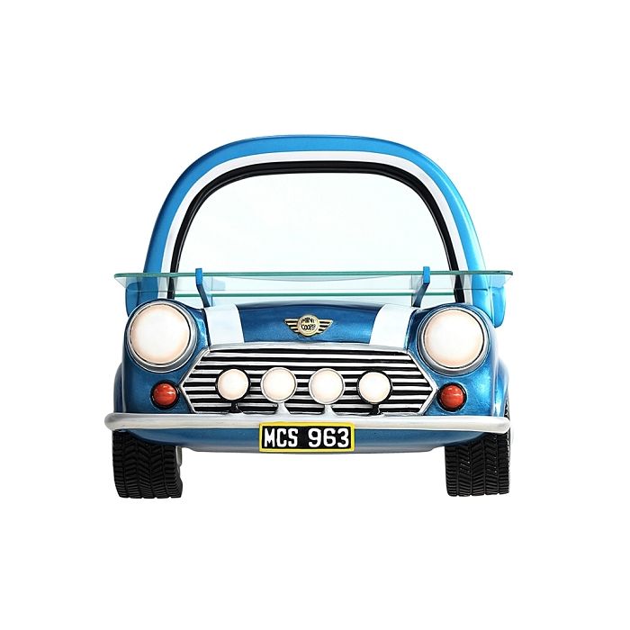 Spiegel Mini Cooper Blau mit Regal verkleinert Ablagemöglichkeit, Spiegel