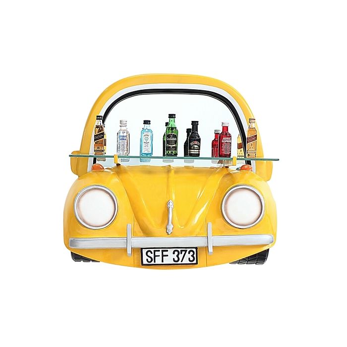 Spiegel VW Gelb mit Regal verkleinert Ablagemöglichkeit, Spiegel