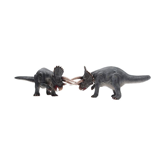 Dinosaurier Triceratops mittel grau 2 Stück lebensgroß Dekorationsfigur