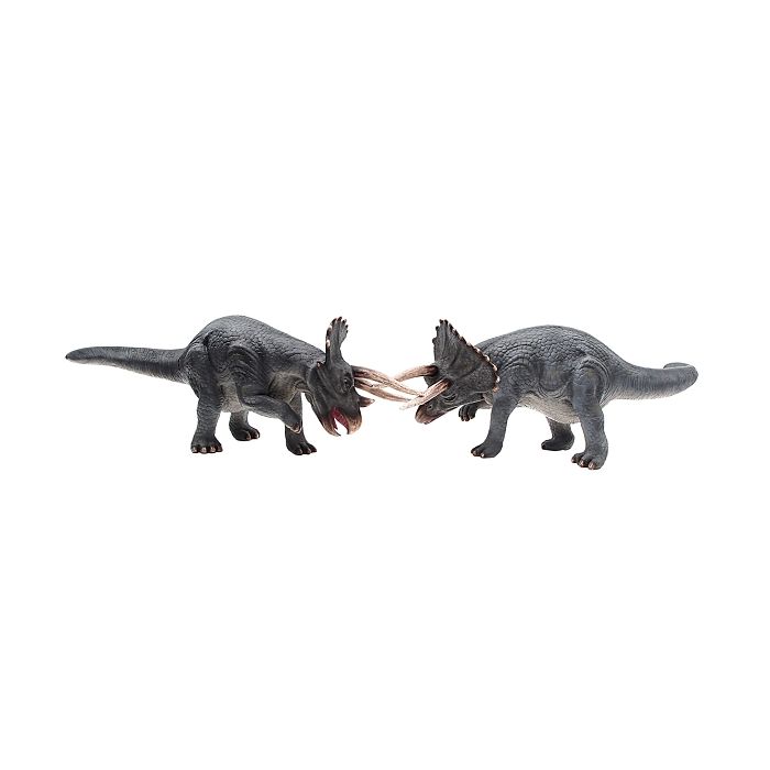 Dinosaurier Triceratops mittel grau 2 Stück lebensgroß Dekorationsfigur