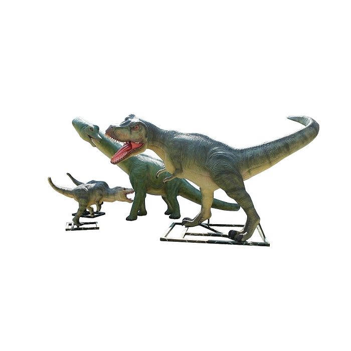 Dinosaurier Brachiosaurus mit Tyrannosaurusfamilie lebensgroß Deko- & Werbefigur