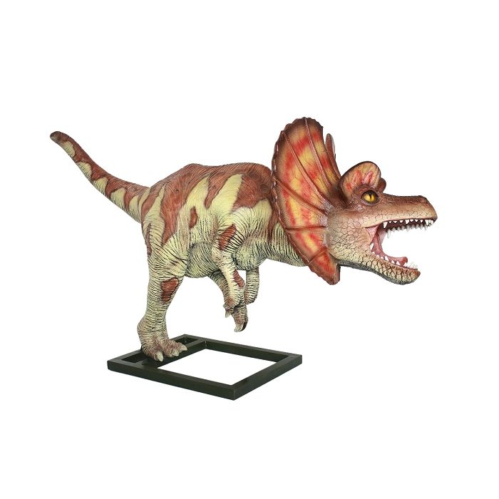 Dinosaurier Dilophosaurus mittel braun lebensgroß Deko- & Werbefigur
