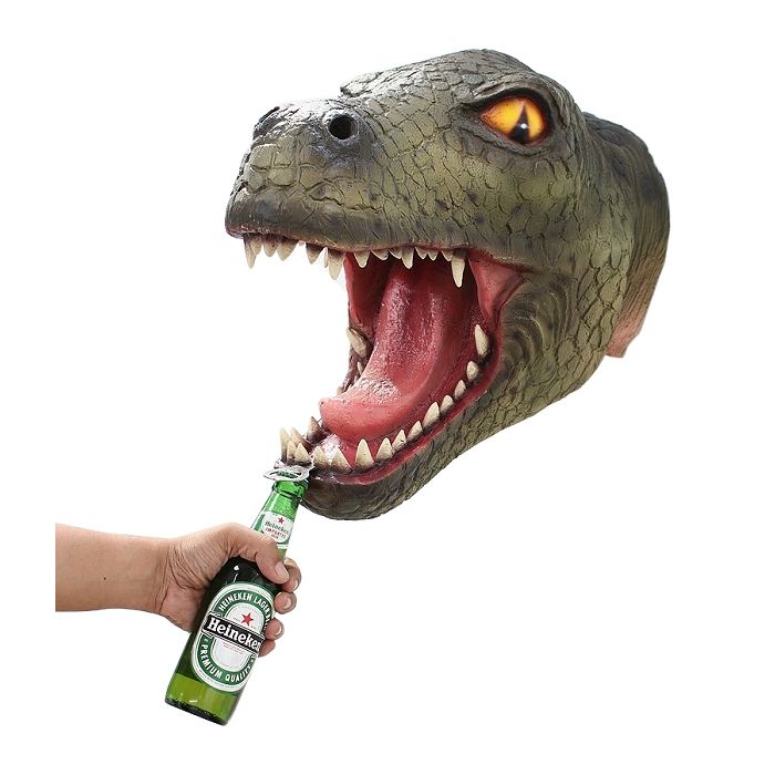 Dinosaurier Tyrannosauruskopf Flaschenöffner lebensgroß Flaschenöffner