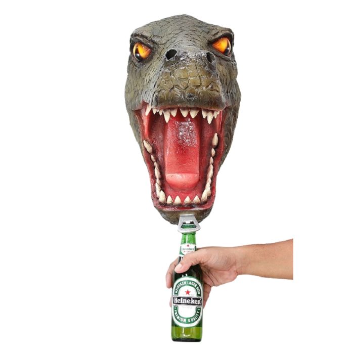 Dinosaurier Tyrannosauruskopf Flaschenöffner lebensgroß Flaschenöffner