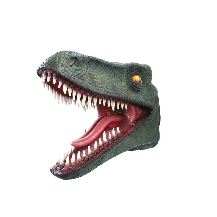 Dinosaurier Raptorkopf grün lebensgroß Dekoköpfe & Büsten