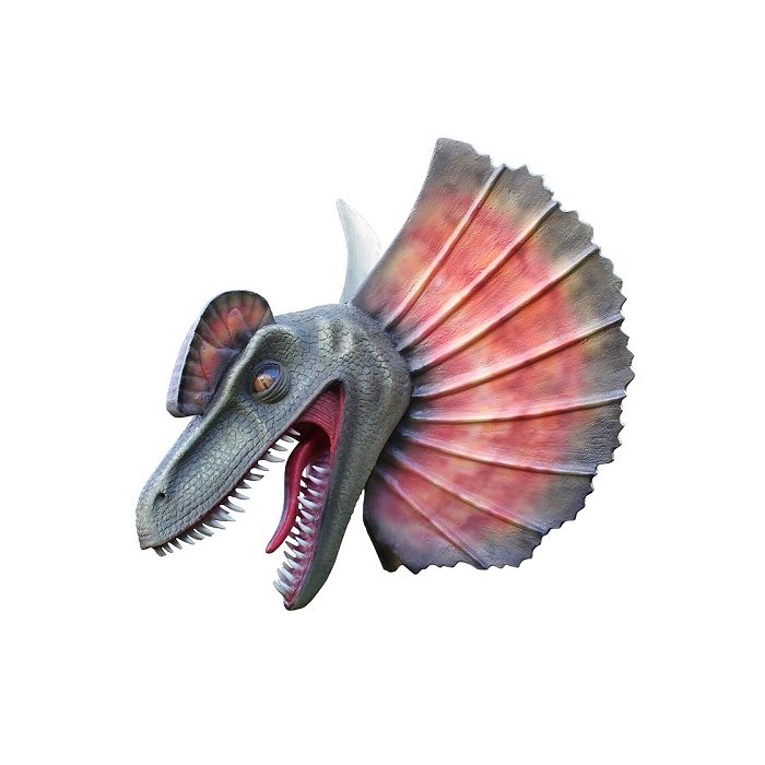 Dinosaurier Dilophosauruskopf lebensgroß Deko- & Werbefigur