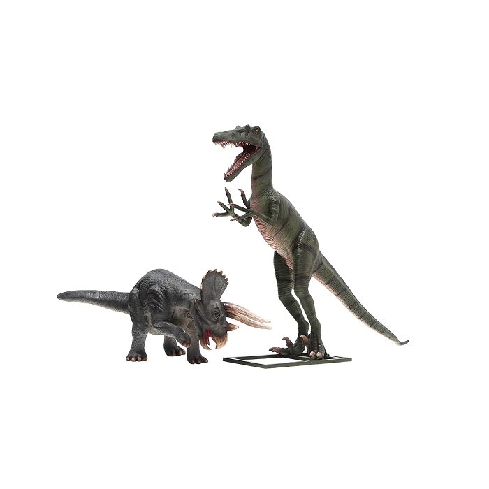 Dinosaurier Triceratops und Tyrannosaurus lebensgroß Deko- & Werbefigur