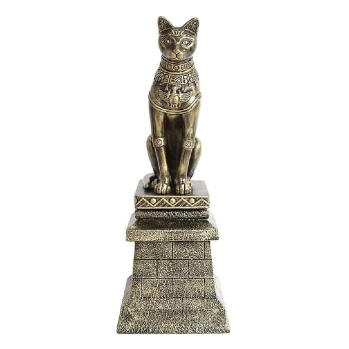 ägyptische Katze Gold auf Säule lebensgroß Deko- & Werbefigur