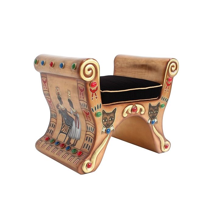 ägyptischer Hocker Gold lebensgroß Sitzmöglichkeit
