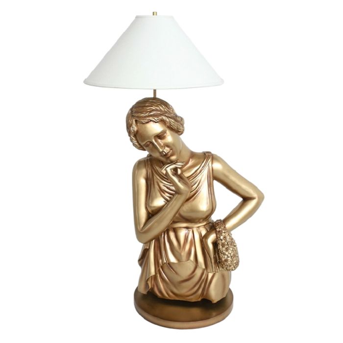 Aphrodite Lampe in Gold lebensgroß Beleuchtung