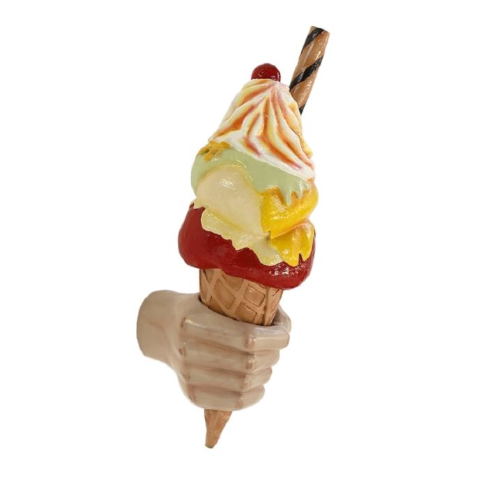 Eis mit Röhrchen in der Hand für Wand vergrößert Deko- & Werbefigur