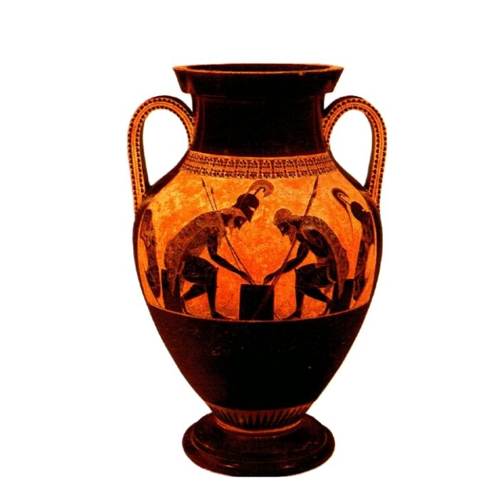Griechische Vase Schwarz mit Orange keine Angabe Bepflanzungsmöglichkeit