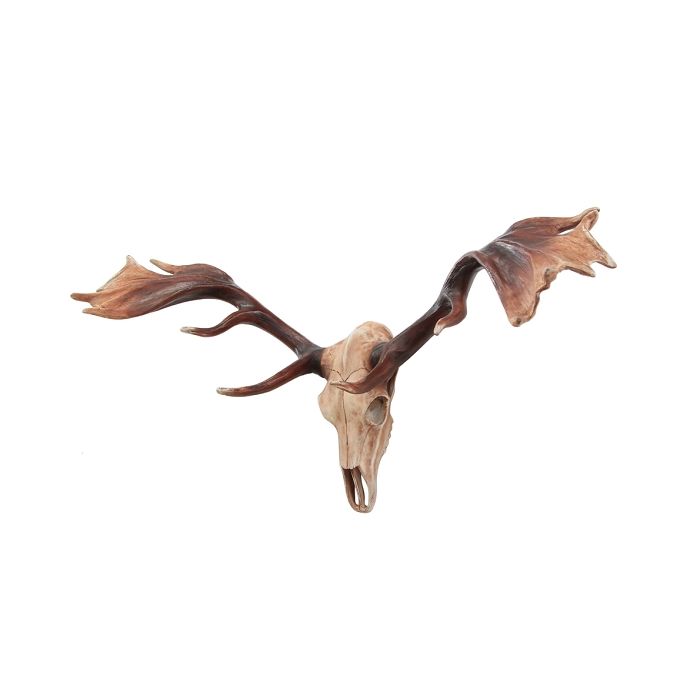 Geweih mit Schädel Wanddeko lebensgroß Dekorationsfigur