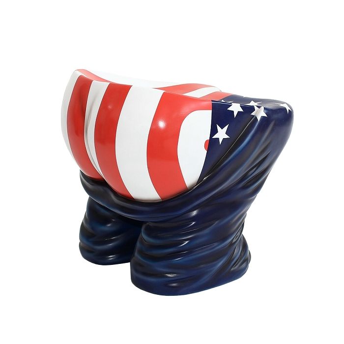 Hocker Hintern Blau mit amerikanischer Fahne lebensgroß Sitzmöglichkeit