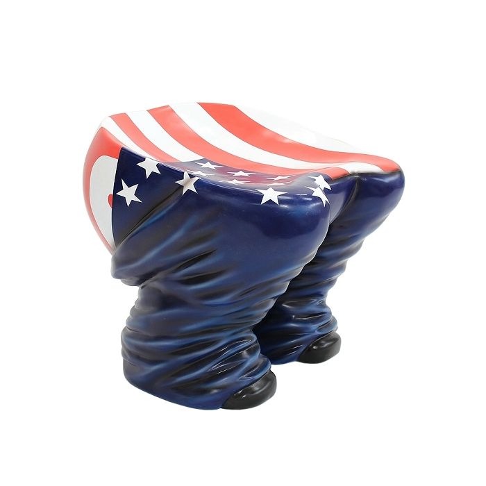 Hocker Hintern Blau mit amerikanischer Fahne lebensgroß Sitzmöglichkeit
