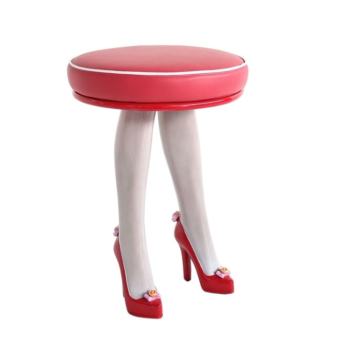 Rote Highheels Hocker lebensgroß Sitzmöglichkeit