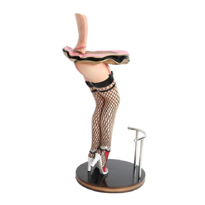 Sexy Frauenbeine mit Netzstrümpfen Barhocker lebensgroß Sitzmöglichkeit