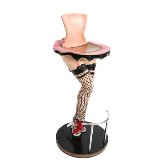 Sexy Frauenbeine mit Netzstrümpfen Barhocker lebensgroß Sitzmöglichkeit