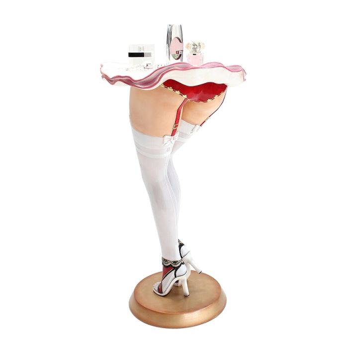 Sexy Frauenbeine mit weißen Strümpfen Tischlein lebensgroß Tisch