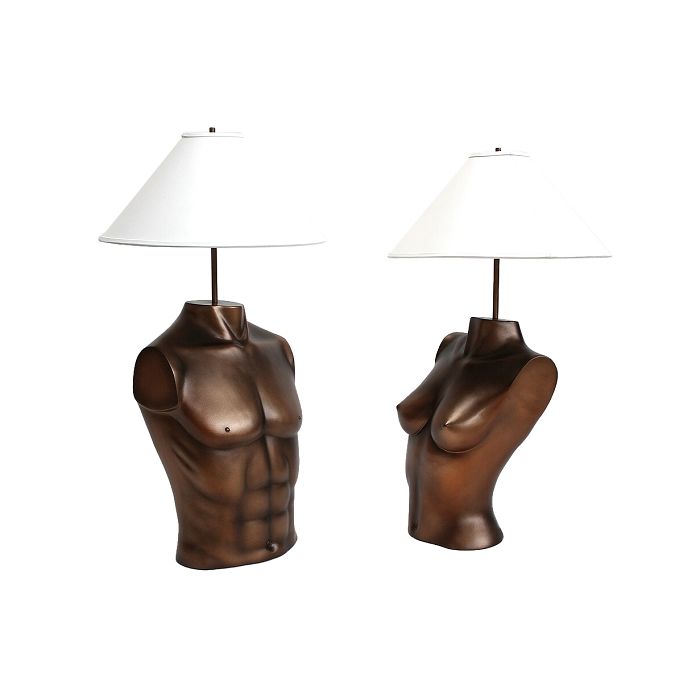 Lampe Oberkörper Weiblich und Männlich lebensgroß Beleuchtung