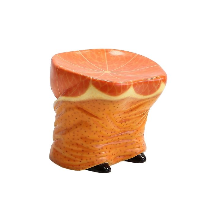 Hocker Hintern mit Orangenmuster lebensgroß Sitzmöglichkeit