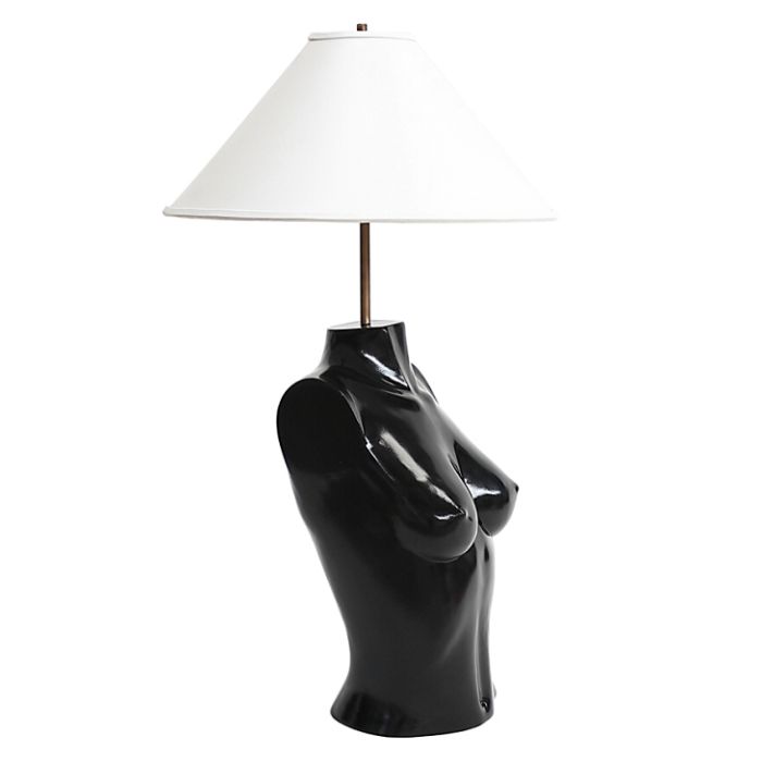 Lampe Oberkörper Weiblich schwarz lebensgroß Beleuchtung